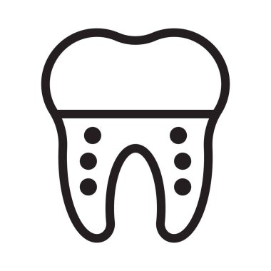 Diş ince çizgi vektör simgesi