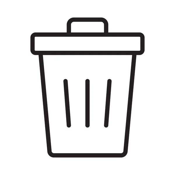 Trash Thin Line Vector Icon — Stock Vector