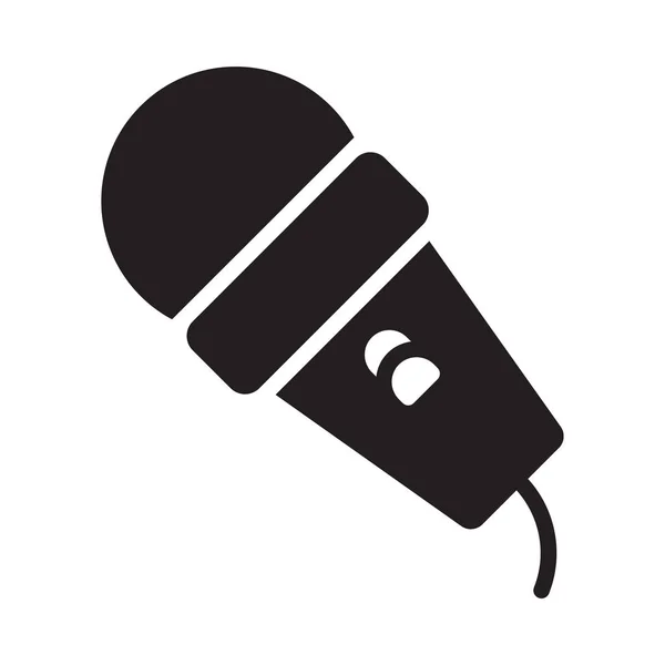 Icono Vector Plano Glifo Mic — Vector de stock