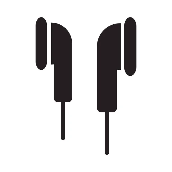 Earphone Glyph Flat Vector Icon — Stock Vector