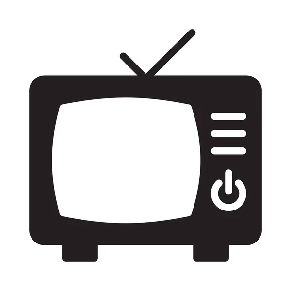 Flachvektorsymbol Für Fernsehglyphen — Stockvektor