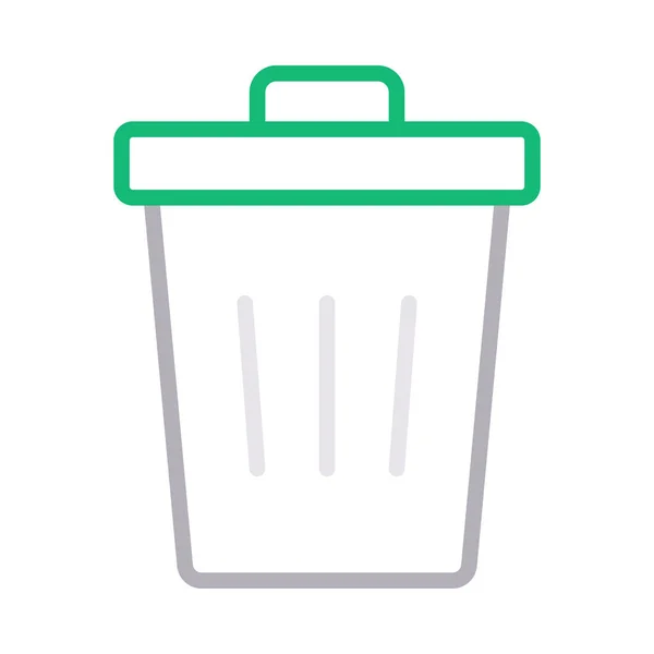 ゴミ箱の細い色の線ベクトルアイコン — ストックベクタ