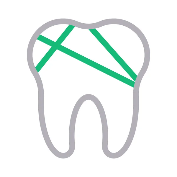 Dental Thin Color Line Vector Icon — Stock Vector