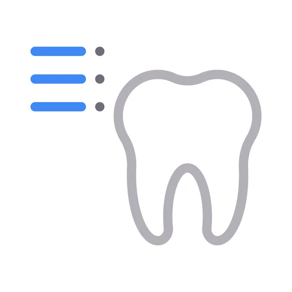 Dents Mince Couleur Ligne Vecteur Icône — Image vectorielle