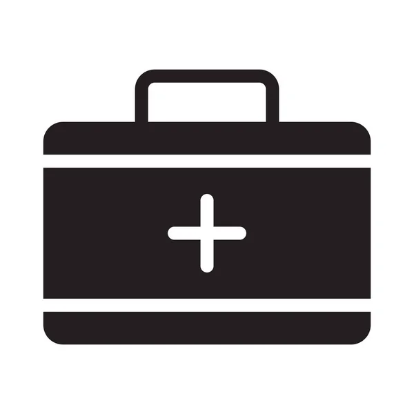 Medical Box Glyph Flat Vector Icon — Stock Vector