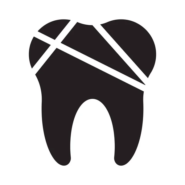 Icono Vector Plano Glifo Dental — Vector de stock