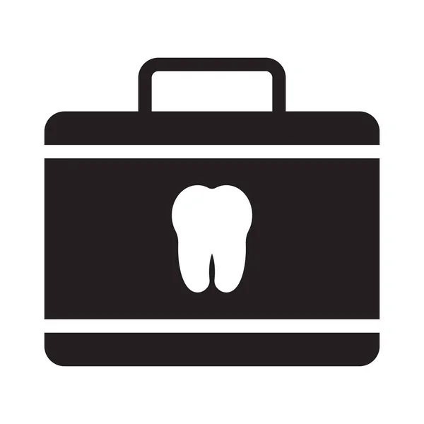 Зуби Портфель Гліф Плоский Вектор Значок — стоковий вектор