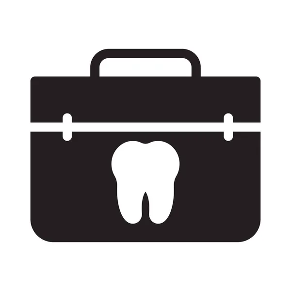 Teeth Kit Glyph Flat Vector Icon — Stock Vector