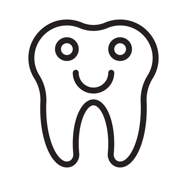 Sonriente Dientes Delgada Línea Vector Icono — Archivo Imágenes Vectoriales