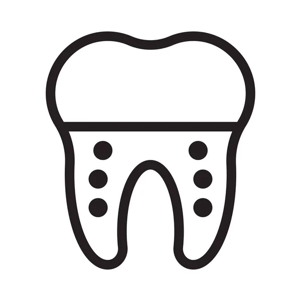 Ícone Vetor Linha Fina Dental —  Vetores de Stock