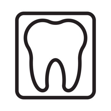 Diş ince çizgi vektör simgesi