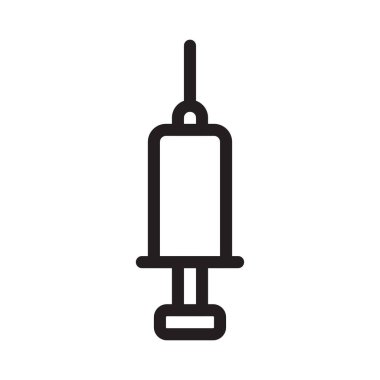 şırınga ince çizgi vektör simgesi