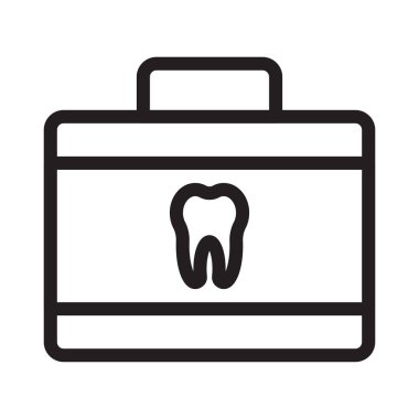 Diş evrak çantası ince hat vektör simge