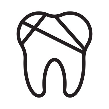 Diş ince çizgi vektör simgesi