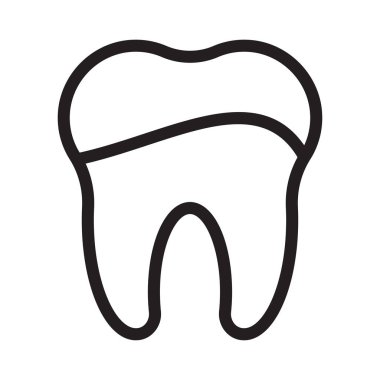 Diş ince çizgi vektör simge