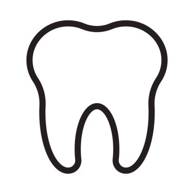 Diş ince çizgi vektör simgesi