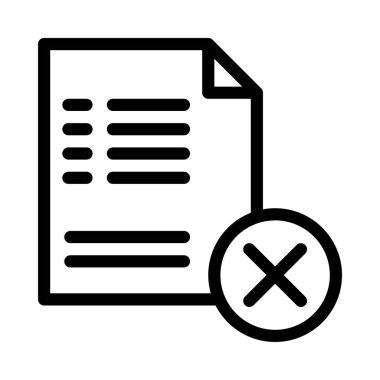 dosyaları iptal ince çizgi vektör simgesi