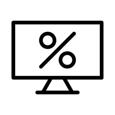 indirimli ince çizgi vektör simgesi