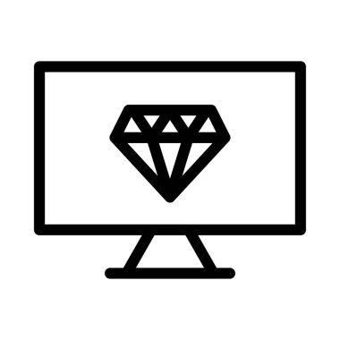 Elmas ince çizgi vektör simgesi