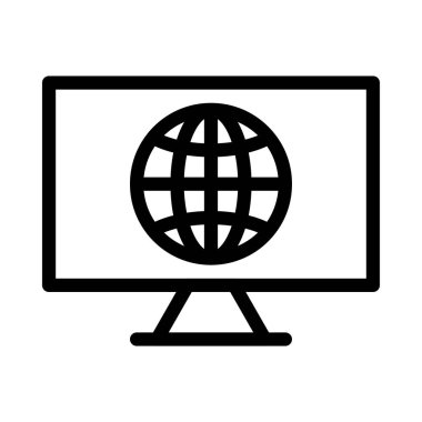 tarayıcı ince çizgi vektör simgesi