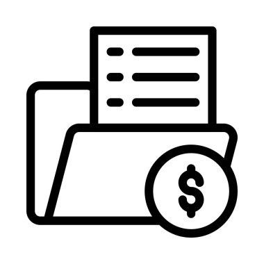 dolar klasör ince çizgi vektör simgesi