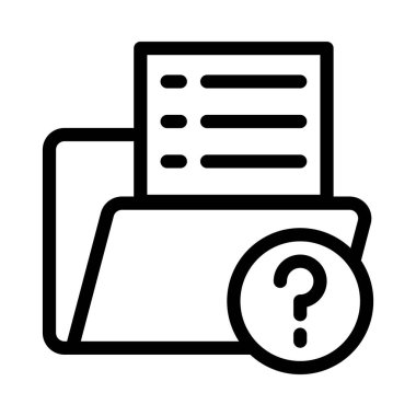 SSS klasörü ince çizgi vektör simgesi