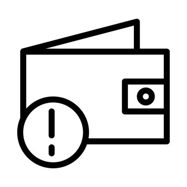 hata cüzdan ince çizgi vektör simgesi