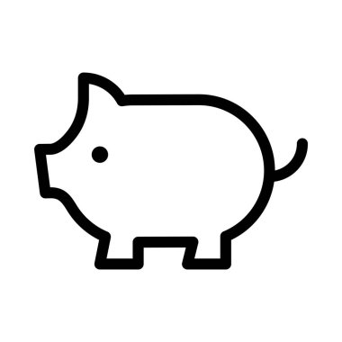 Piggy Bank İnce Hat Vektörü Simgesi