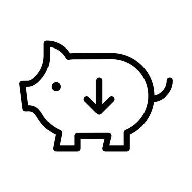 İndir Piggy ince çizgi vektör simge