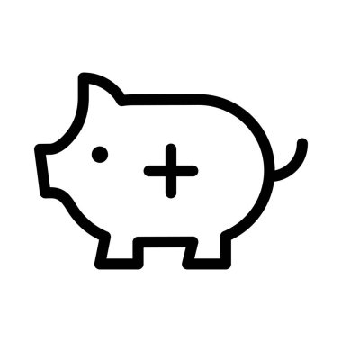 eklemek Piggy ince çizgi vektör simge