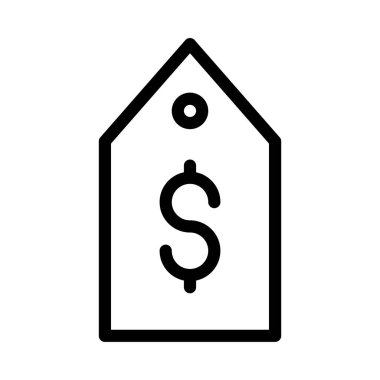 fiyat etiketi ince çizgi vektör simge