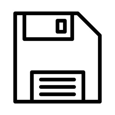 disket ince çizgi vektör simgesi