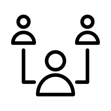 Grup bağlantı ince hat vektör simge