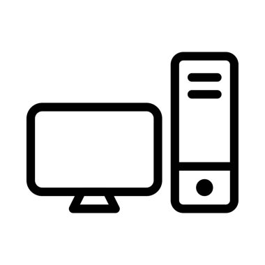 Bilgisayar ince çizgi vektör simgesi