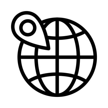 konum ince çizgi vektör simgesi