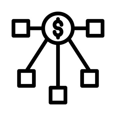 dolar bağlantı ince hat vektör simge