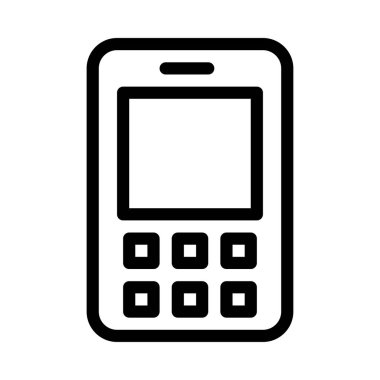 Telefon İnce Satır Vektörü Simgesi