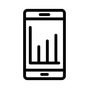 Mobil ince çizgi vektör simgesi