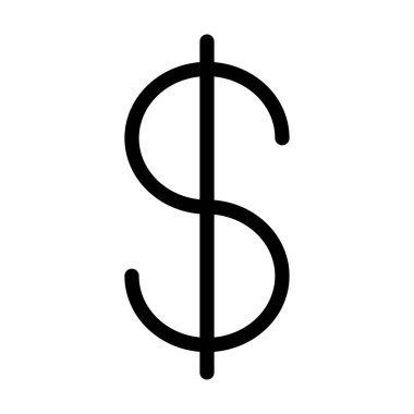 Doları ince çizgi vektör simgesi