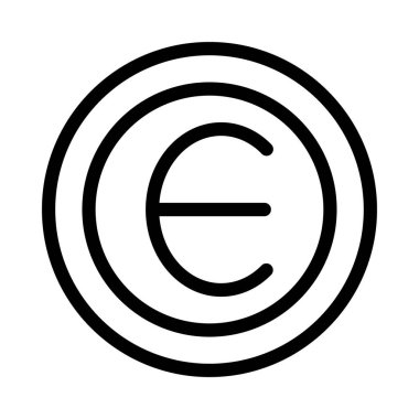 İnce çizgi vektör simge sikke