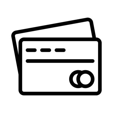 ATM kartı ince çizgi vektör simgesi