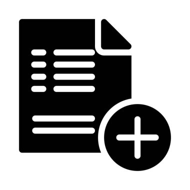 dosya glyph düz vektör simgesi ekle