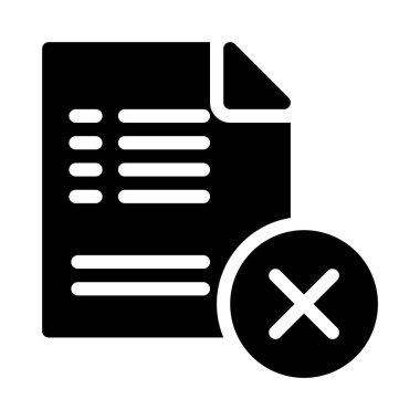 dosya glif düz vektör simgesi iptal