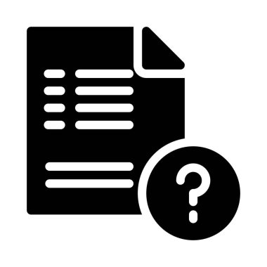 SSS dosya glif düz vektör simgesi