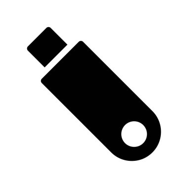 sabit disk glif düz vektör simgesi