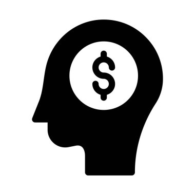 zihin glif düz vektör simge