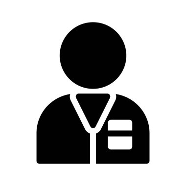 erkek glyph düz vektör simgesi