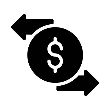 dolar glif düz vektör simgesi