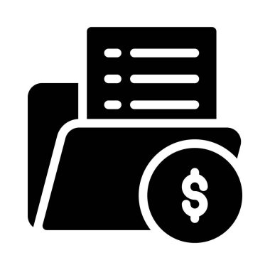 dolar klasör glif vektör simge