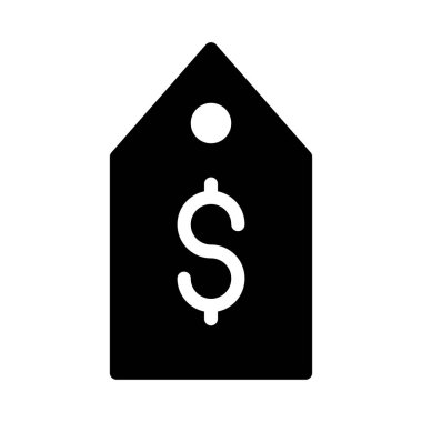 fiyat etiket glif düz vektör simge